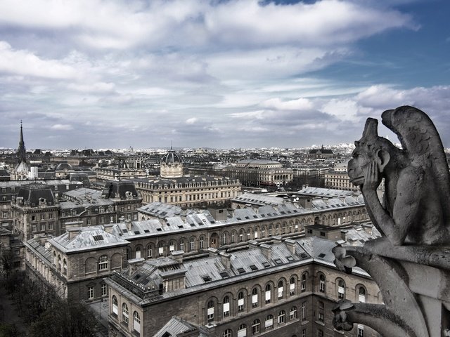 Обои облака, дома, париж, фпанция, нотр-дам, clouds, home, paris, francia, notre dame разрешение 2996x1996 Загрузить