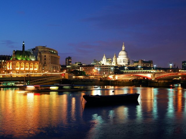 Обои ночь, огни, река, мост, лондон, night, lights, river, bridge, london разрешение 2400x1599 Загрузить