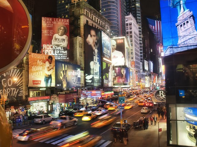 Обои ночь, машины, огни, times square at night, таймс-сквер, вечер, нью - йорк, города, город, небоскребы, движение, улица, night, machine, lights, times square, the evening, new york, city, the city, skyscrapers, movement, street разрешение 4285x2821 Загрузить