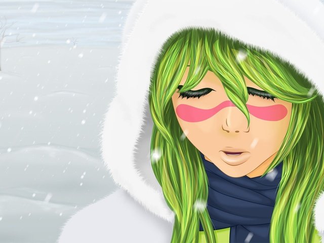 Обои снег, зима, девушка, настроение, блич, snow, winter, girl, mood, bleach разрешение 1920x1200 Загрузить