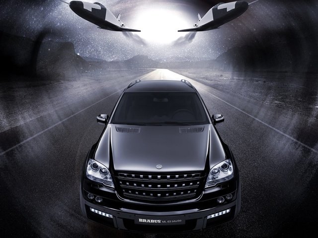 Обои черный, mercedes benz ml63, biturbo brabus, внедорожник, black, suv разрешение 1920x1200 Загрузить