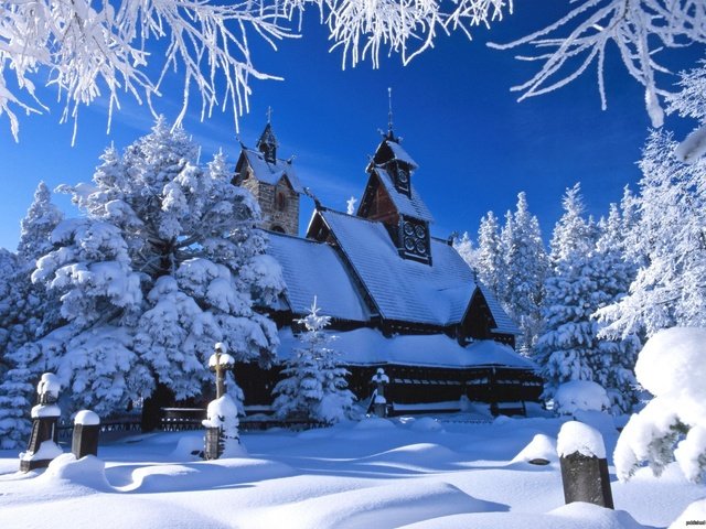 Обои снег, зима, дом, snow, winter, house разрешение 2000x1333 Загрузить