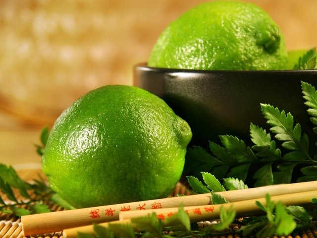 Обои зелёный, лимон, фрукт, лайм, green, lemon, fruit, lime разрешение 1920x1080 Загрузить