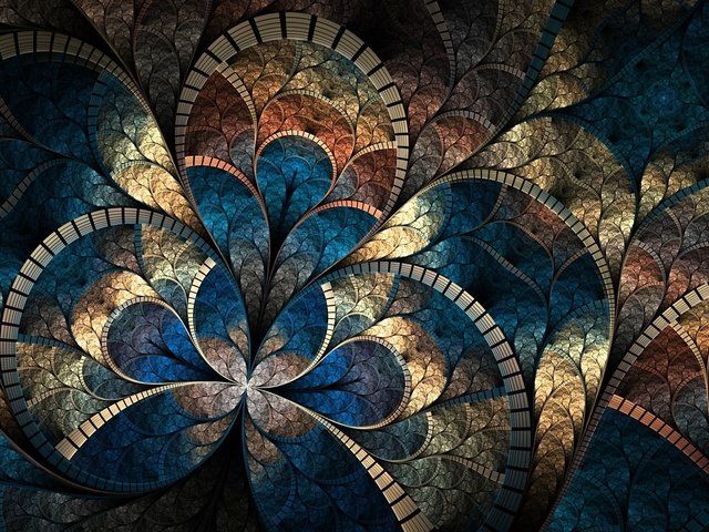 Обои абстракция, узор, мозаика, орнамент, фрактал, abstraction, pattern, mosaic, ornament, fractal разрешение 1920x1080 Загрузить