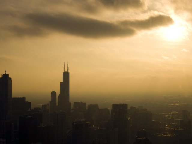 Обои облака, небоскребы, чикаго, clouds, skyscrapers, chicago разрешение 2560x1600 Загрузить