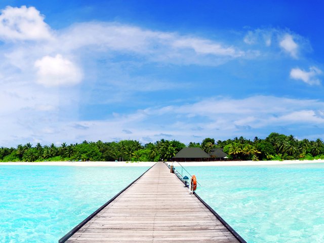 Обои остров, тропики, мальдивы, island, tropics, the maldives разрешение 4251x1412 Загрузить