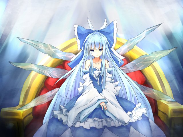 Обои девушка, cirno, тохо, girl, touhou разрешение 2104x1488 Загрузить