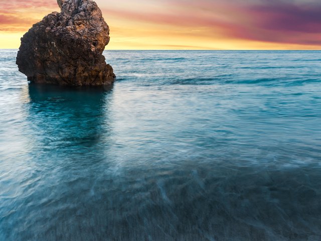 Обои скала, рассвет, океан, греция, осторов, milos beach, lefkada, rock, dawn, the ocean, greece, island разрешение 1920x1080 Загрузить