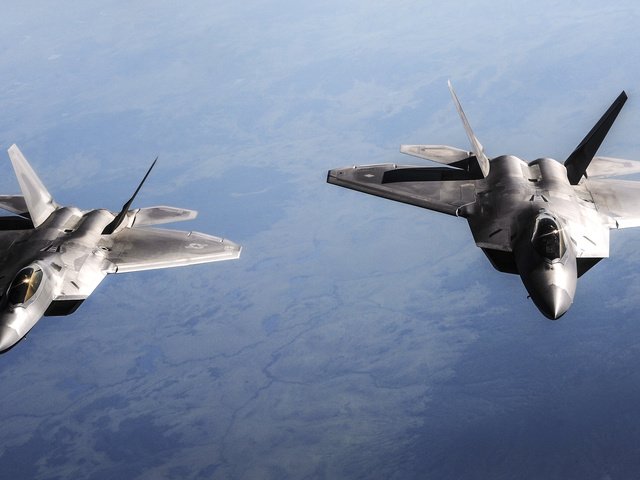 Обои небо, самолеты, f-22 [рапторk, f-22 raptor, the sky, aircraft, f-22 [raptor разрешение 1920x1080 Загрузить