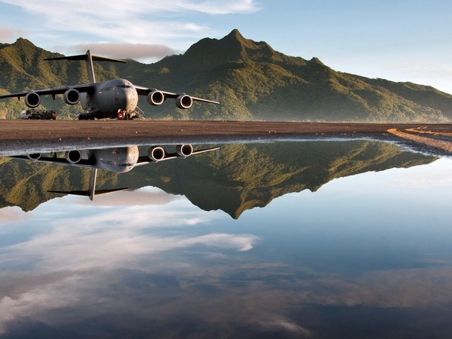 Обои самолет, авиация, c-17 globemaster, the plane, aviation разрешение 1920x1080 Загрузить