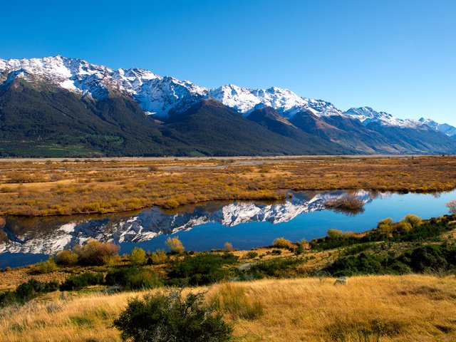 Обои река, горы, природа, новая зеландия, river, mountains, nature, new zealand разрешение 1920x1080 Загрузить