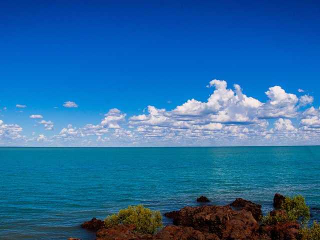 Обои небо, пейзаж, море, скалистый берег, the sky, landscape, sea, rocky shore разрешение 1920x1080 Загрузить