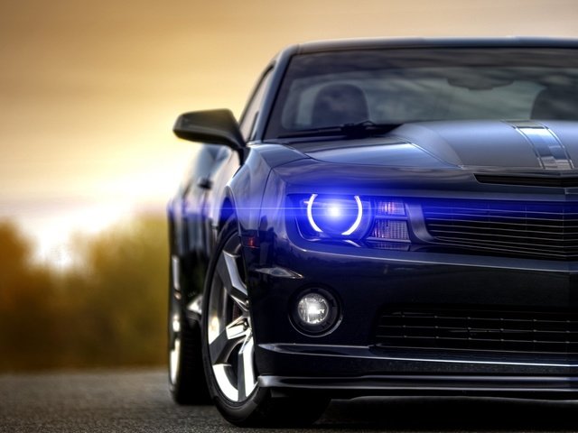 Обои камаро с синими фарами, camaro blue headlights разрешение 1920x1080 Загрузить