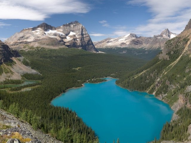 Обои небо, облака, озеро, горы, the sky, clouds, lake, mountains разрешение 1920x1080 Загрузить