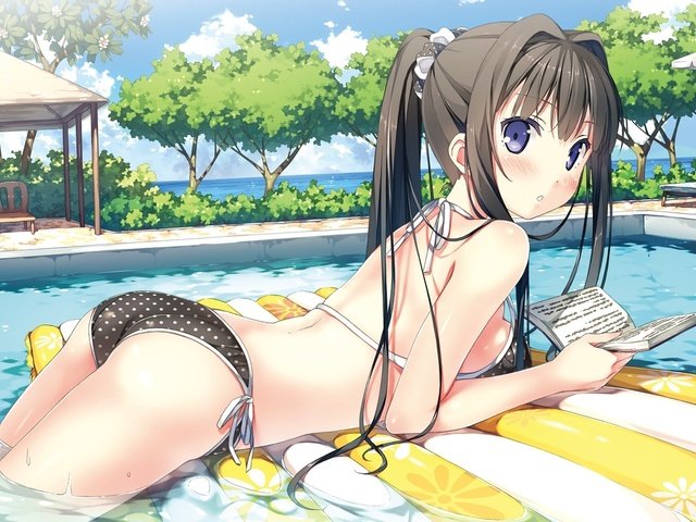 Обои аниме, куб,  бикини, kantoku, your diary, swimsuits, ayase sayuki, anime, cube, bikini разрешение 1920x1200 Загрузить