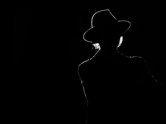 Обои девушка, силуэт, чёрно-белый, шляпа, girl, silhouette, black and white, hat разрешение 2560x1600 Загрузить