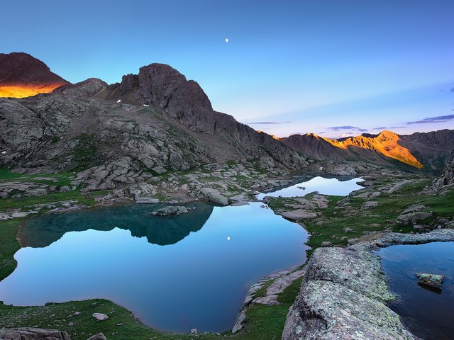 Обои вода, горы, закат, отражение, сумерки, water, mountains, sunset, reflection, twilight разрешение 2048x1365 Загрузить