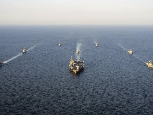 Обои george washington, carrier strike group, underway, formation. разрешение 1920x1200 Загрузить