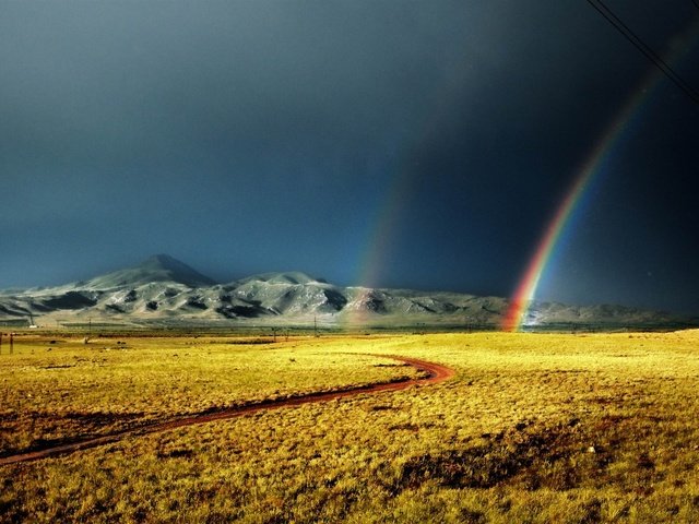 Обои пейзаж, радуга, шторм, армения, landscape, rainbow, storm, armenia разрешение 1920x1200 Загрузить