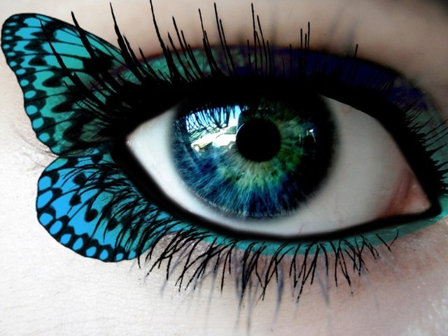 Обои декоративный макияж, в виде бабочки, для голубых глаз., decorative makeup, butterfly, for blue eyes. разрешение 1920x1440 Загрузить