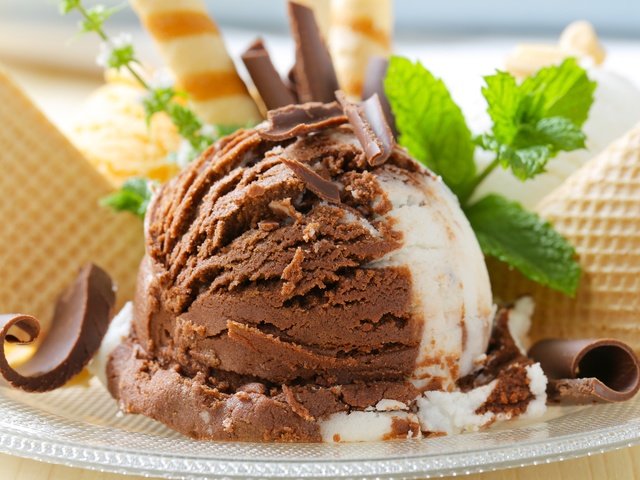 Обои мята, мороженое, шоколад, сладкое, мороженное, десерт, в шоколаде, вафли, сладенько, mint, ice cream, chocolate, sweet, dessert, waffles разрешение 5184x3456 Загрузить