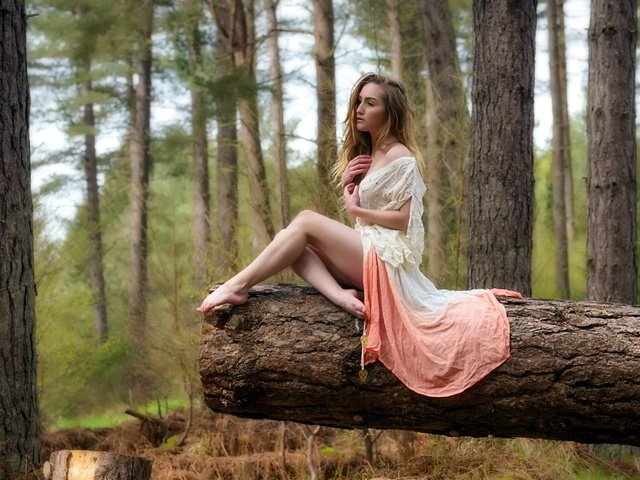 Обои лес, девушка, платье, блондинка, forest, girl, dress, blonde разрешение 1920x1200 Загрузить