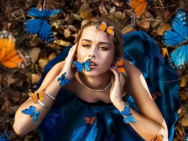 Обои девушка, модель, бабочки, butterfly princess, girl, model, butterfly разрешение 2047x1510 Загрузить