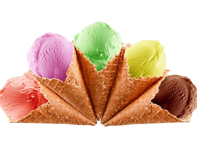 Обои мороженое, цвет, рожок, десерт, вафли, ice cream, color, horn, dessert, waffles разрешение 5100x3500 Загрузить