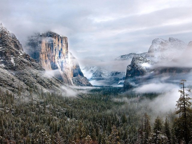 Обои облака, горы, долина, clouds, mountains, valley разрешение 2560x1600 Загрузить