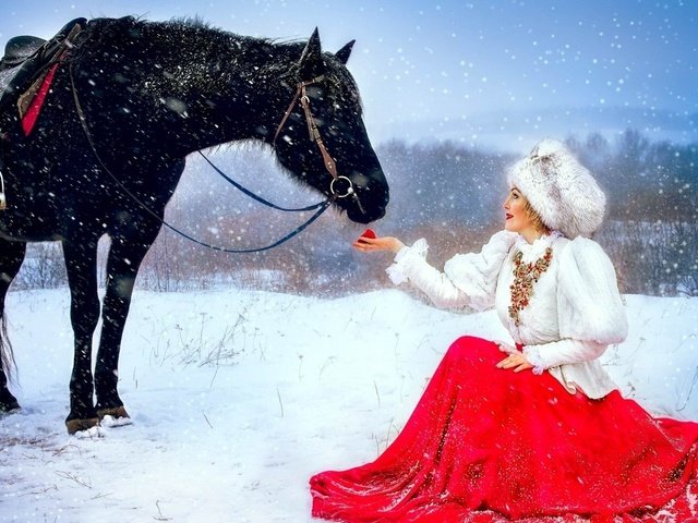 Обои девушка, конь, зама, girl, horse, deputy разрешение 1920x1080 Загрузить