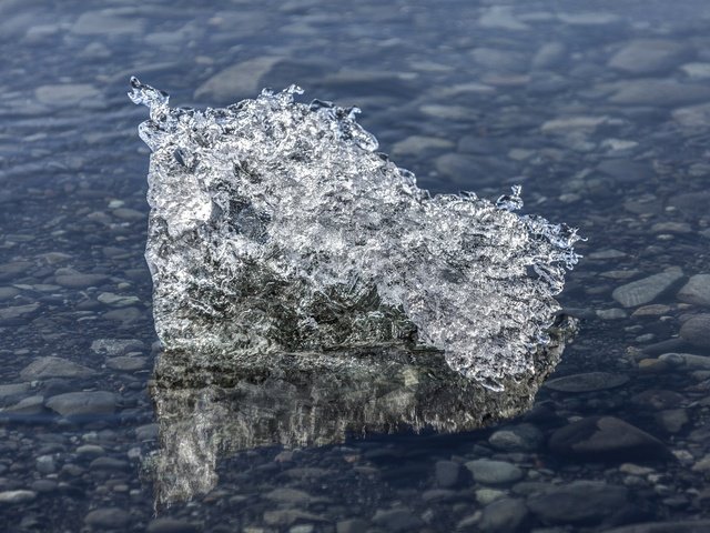 Обои вода, зима, лёд, блеск, холод, камешки, льдина, water, winter, ice, shine, cold, pebbles, floe разрешение 2048x1256 Загрузить