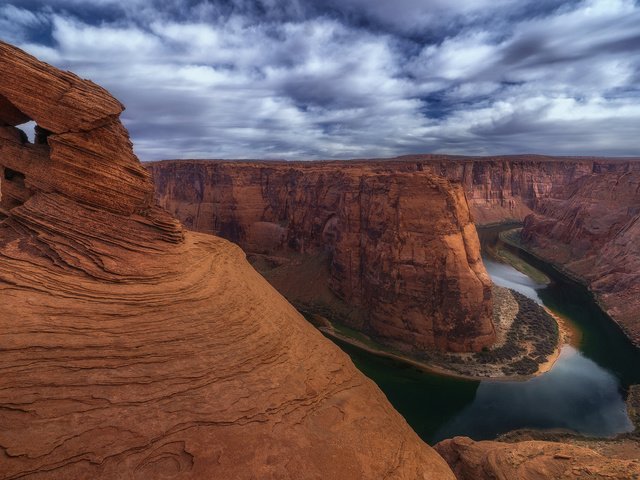 Обои небо, облака, скалы, каньон, сша, the sky, clouds, rocks, canyon, usa разрешение 2048x1152 Загрузить