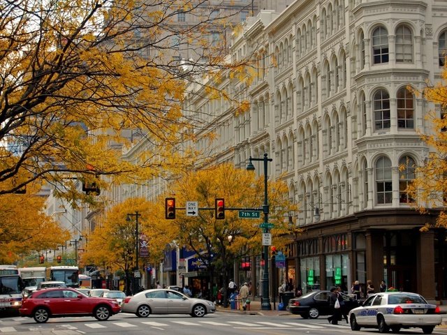 Обои город, осень, улица, the city, autumn, street разрешение 1920x1200 Загрузить