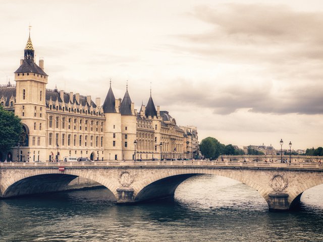 Обои мост, город, париж, франция, bridge, the city, paris, france разрешение 1920x1200 Загрузить