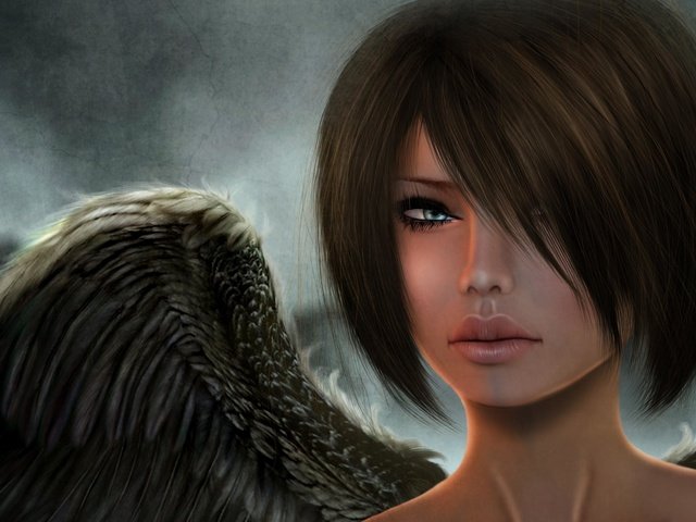 Обои девушка, взгляд, крылья, рендеринг, ангел, лицо, 3д, girl, look, wings, rendering, angel, face, 3d разрешение 2950x1878 Загрузить