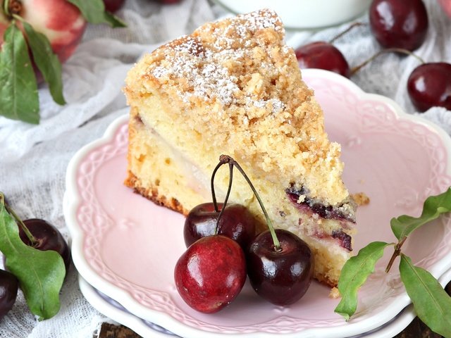 Обои ягоды, вишня, выпечка, пирог, berries, cherry, cakes, pie разрешение 2100x1402 Загрузить