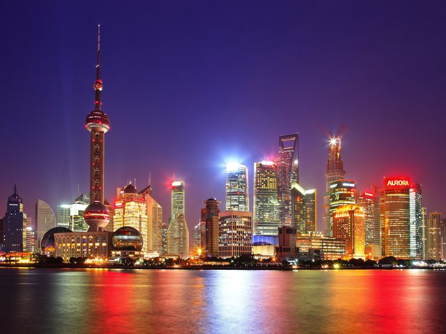 Обои ночь, огни, небоскребы, шанхай, китай, night, lights, skyscrapers, shanghai, china разрешение 2048x1402 Загрузить