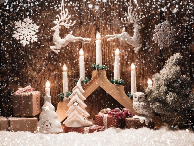 Обои свечи, снежинки, игрушки, олени, счастливого рождества, candles, snowflakes, toys, deer, merry christmas разрешение 5616x3744 Загрузить