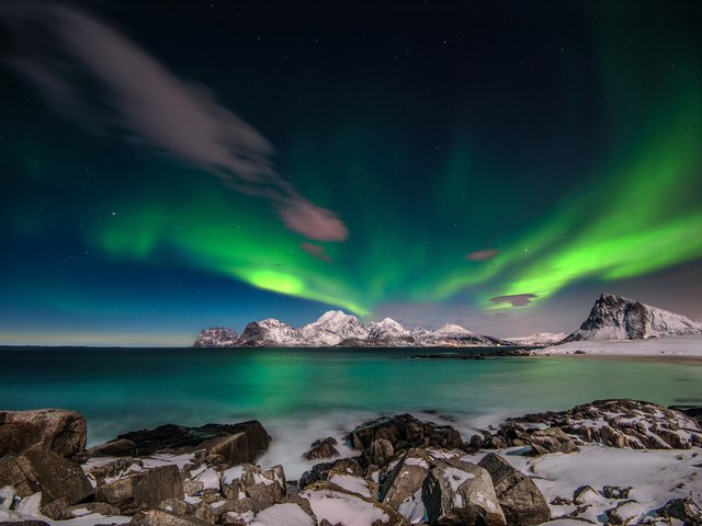 Обои пейзаж, северное сияние, aurora borealis, лофотенские остарова, landscape, northern lights, lofoten ostrava разрешение 2048x1363 Загрузить