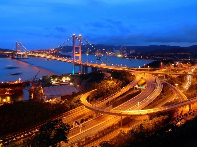 Обои ночь, мост, город, дороги, гон-конг, гонконг, цинма, night, bridge, the city, road, hong kong, tsing ma bridge разрешение 1920x1080 Загрузить