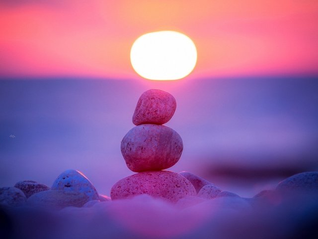 Обои камни, закат, фото, море, красивая, оригинальная, художественная, stones, sunset, photo, sea, beautiful, original, art разрешение 1920x1200 Загрузить