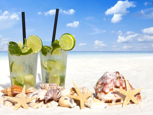 Обои море, пляж, ракушки, лайм, коктейль, водопой, мохито, seashells, sea, beach, shell, lime, cocktail, drink, mojito разрешение 5616x3744 Загрузить