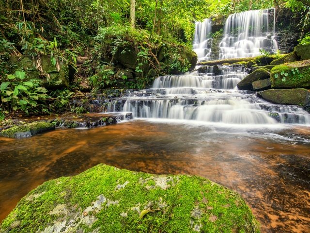 Обои река, лес, водопад, джунгли, ландшафт, красива, river, forest, waterfall, jungle, landscape, beautiful разрешение 6016x4016 Загрузить