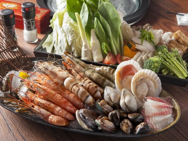 Обои овощи, морепродукты, креветки, моллюски, vegetables, seafood, shrimp, shellfish разрешение 3000x2000 Загрузить