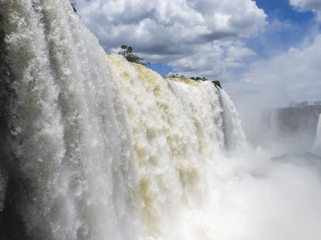 Обои природа, скала, водопад, поток, водопад игуасу, nature, rock, waterfall, stream, the iguaçu falls разрешение 3840x2160 Загрузить