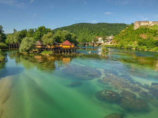 Обои вода, река, природа, дома, уна, босния, water, river, nature, home, una, bosnia разрешение 1920x1200 Загрузить