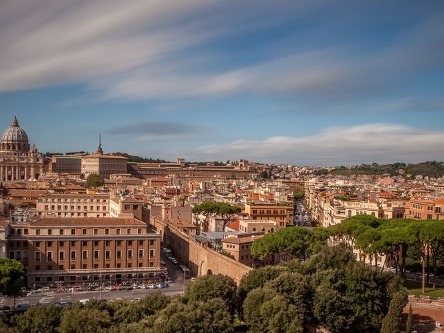 Обои панорама, город, италия, рим, ватикан, panorama, the city, italy, rome, the vatican разрешение 1920x1200 Загрузить