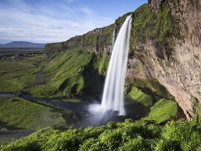 Обои водопад, исландия, сельяландсфосс, водопад сельяландсфосс, waterfall, iceland, seljalandsfoss, seljalandsfoss waterfall разрешение 4284x2818 Загрузить