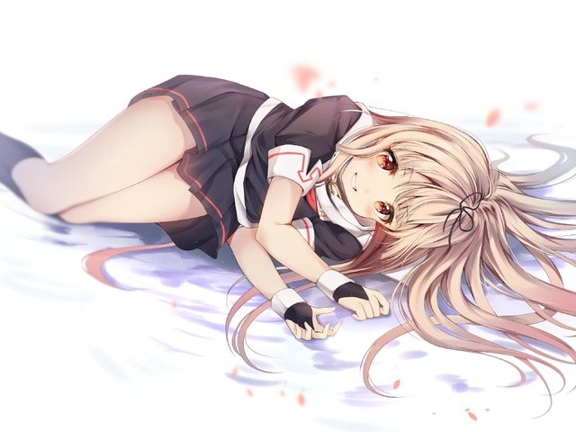 Обои блонд, lying down, улыбается, kantai collection, kancolle, yuudachi, blonde, smiling разрешение 3840x2160 Загрузить