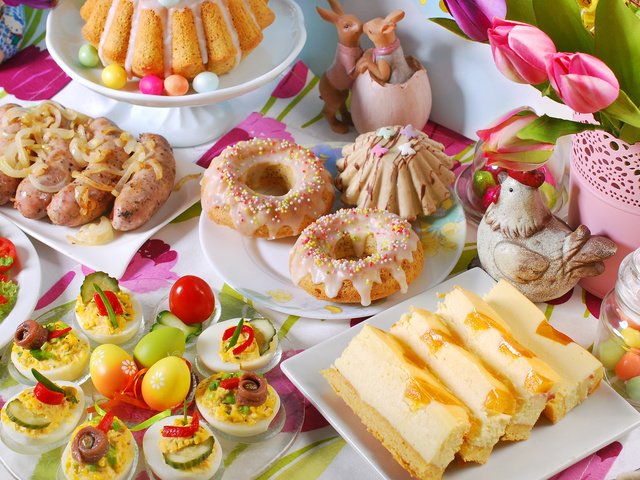 Обои пасха, яйца, пирог, кулич, закуски, teresa kasprzycka, easter, eggs, pie, cake, snacks разрешение 3840x2400 Загрузить